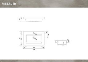 Brauer Spring wastafel mineraalmarmer 60cm met kraangat wit glans