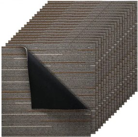 VEVOR Tapijttegels 609,6 x 609,6 x 6 mm, 24-pack, modulaire tapijtbedekking 9 m², tapijtvloer, eenvoudig zelf te vervangen voor woonkamer en kantoor, donkerbruin