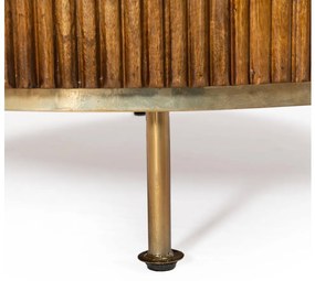 Goossens Excellent Salontafel Ensemble rond, hout mango bruin, stijlvol landelijk, 95 x 45 x 95 cm