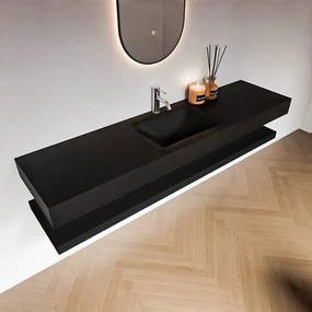 Zaro Alan badmeubel 180cm met planchet urban en vrijhangende wastafel cloud midden 1 kraangat urban