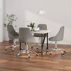 vidaXL Eetkamerstoelen draaibaar 4 st stof donkergrijs