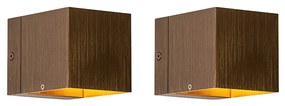 Set van 2 smart wandlamp donkerbrons 8 cm incl. Wifi G9 - Transfer