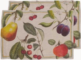 Placemats Orchard Fruits van linnen, 2-delig