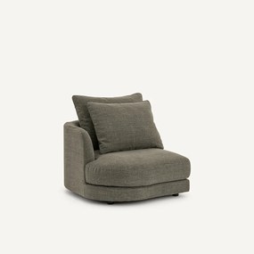 Linker halve bank, afgerond, modulair, van katoen en linnen, TIBERIO