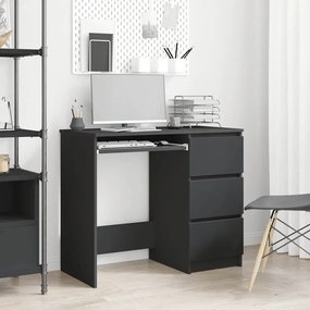 vidaXL Bureau 90x45x76 cm bewerkt hout zwart