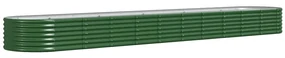 vidaXL Plantenbak 440x80x36 cm gepoedercoat staal groen
