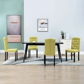 vidaXL Eetkamerstoelen 4 st stof groen