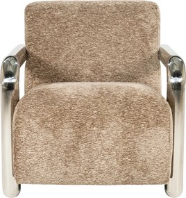 Fauteuil Chromen Armen Taupe