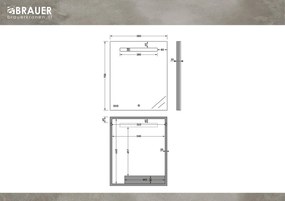 Brauer Quartz rechthoekige spiegel met verlichting 60x70cm