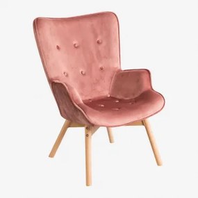 Fluwelen gestoffeerde fauteuil Morris Edition Rosé - Sklum
