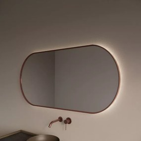 Gliss Design Aura spiegel met LED-verlichting 120x70cm rosé koper