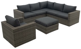 Atlanta wicker loungeset 5-delig – Organic grey - Garden impressions