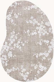 Wasbaar jacquard in- & outdoor vloerkleed Sakura in organische vorm