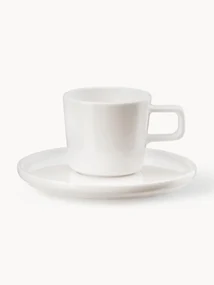 Fine Bone China espressokopjes Oco met schoteltjes, 6 stuks