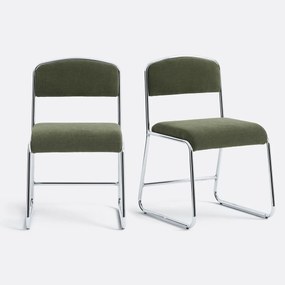 Set van 2 stoelen van chroom en stof Celestina