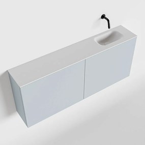 Zaro Polly toiletmeubel 120cm clay met witte wastafel zonder kraangat rechts