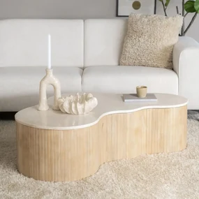 Eleonora Kira Grote Salontafel Organisch Marmer - 129 X 84cm.