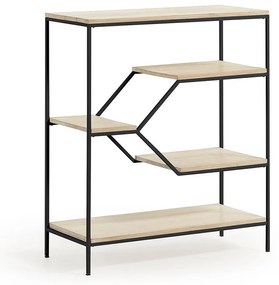 Kave Home Push Open Metalen Houten Kast Zwart - 80x35x93.5cm.