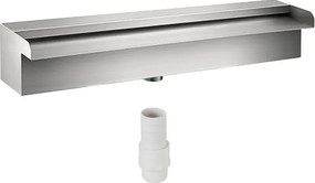 VEVOR waterval zwembadfontein, 11,8 x 4,5 x 3,1 inch, rechthoekige roestvrijstalen zwembadfontein, zwemvijver, watervalbladcascade