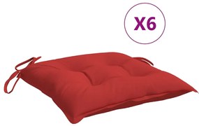 vidaXL Stoelkussens 6 st 50x50x7 cm stof rood