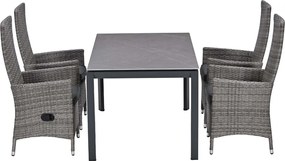 Garden Impressions Nice tuinset 5-delig - Skala tuintafel 160x90 cm