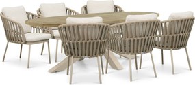 Tuinset 6 personen 240 cm Rope Zand/Beige Coco Elara/Brookline