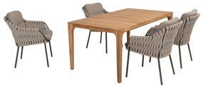 Liam Montera dining tuinset 5 delig 180x100xH75 cm teak terre 4 Seasons Outdoor