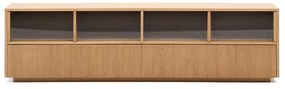Kave Home Helvine Tv-meubel Eiken Met Glazen Schuifdeuren - 200x40x54cm.