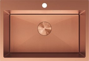 Mexen Solix roestvrijstalen gootsteen met 1 bak 650 x 450 mm, koper HC - 6403651000-65HC