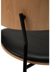 Goossens Eetkamerstoel Geneve zwart kunstleer met armleuning, modern design