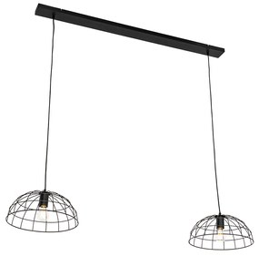 Industriële hanglamp zwart 2-lichts - Hanze
