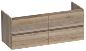 BRAUER Solution Wastafelonderkast - 120x39x50cm - 4 softclose greeploze lades - 2 sifonuitsparing - hout - Vintage oak OK-MES1204VO