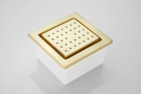 Saniclear Brass inbouw massage jet vierkant geborsteld messing - mat goud