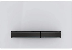 Geberit Sigma50 bedieningplaat, 2-toets spoeling frontbediening voor toilet 24.6x16.4cm zwartchroom / wit 115671112