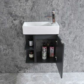 Badstuber Spring toiletmeubel 50x60cm grijs met spiegel