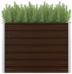 vidaXL Plantenbak verhoogd 100x100x77 cm gegalvaniseerd staal bruin