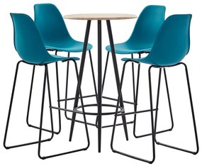 vidaXL 5-delige Barset kunststof turquoise