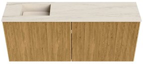 Mondiaz Joya DLux 100cm toiletmeubel oak met wastafel faye links 1 kraangat meli