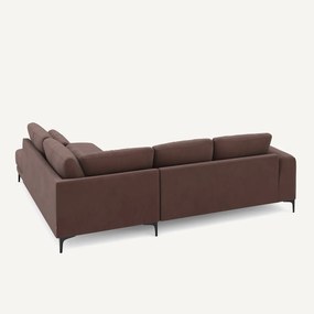 Linkse hoekbank met leuning in linnenfluweel Marsile