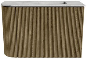 Mondiaz Joya DLux 60cm toiletmeubel ronding links dusk met wastafel faye rechts 1 kraangat glace