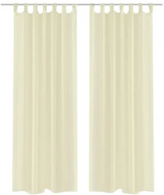 vidaXL Gordijnen 2 st doorschijnend 140x225 cm crème