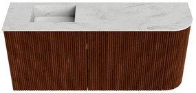 Mondiaz Joya DLux 90cm toiletmeubel ronding rechts ruby met wastafel faye links zonder kraangat opalo