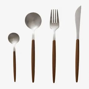 16-delige Bestekset Van Roestvrij Staal Monovar Grijs – Chroom - Sklum