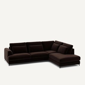 Omvormbare hoekbank rechts, fluweel, Marsile