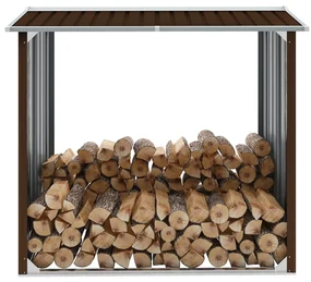 vidaXL Haardhoutschuur 172x91x154 cm gegalvaniseerd staal bruin