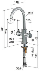 Hotbath Laddy Wastafelkraan Geborsteld Nikkel L044