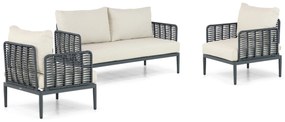Stoel en Bank Loungeset 5 personen Aluminium/wicker Grijs Coco Ibiza