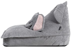 Kinder Zitzak Olifant Lounger & Kussen Set - Grijs
