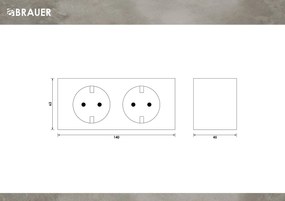 Brauer stekkerdoos met 2 stopcontacten