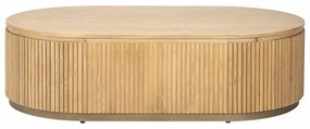 Richmond Interiors Belfort Ovale Salontafel Eiken Met Ribbels - 140 X 80cm.